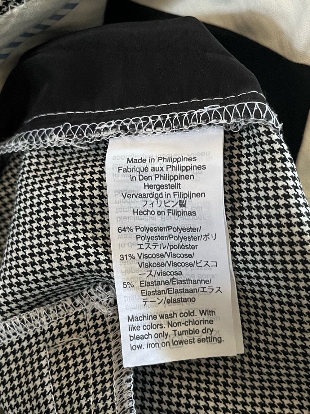 J. Crew Cameron Black White High Rise Houndstooth Cropped Pants Pockets Size 4P - Picture 4 of 10